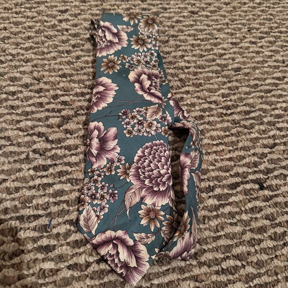 Vtg Salvatori Floral Silk Men's Tie Old Money Quiet Luxury